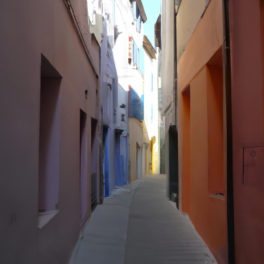 ruelles paves maisons colores ciel bleu 1024x1024 46784221