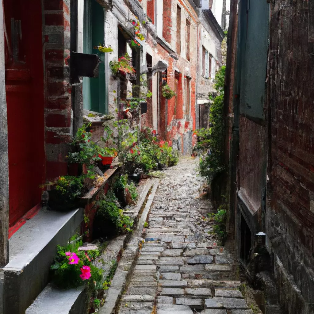 charmante ruelle pave fleurs clatantes h 1024x1024 34596234